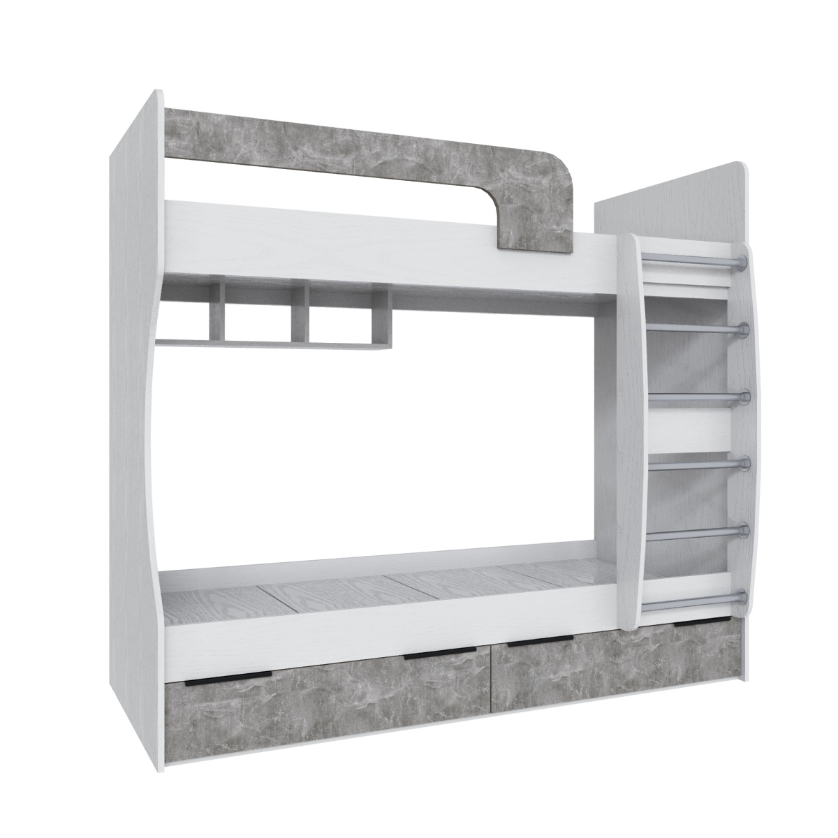 Кровать 0,8-1_белый+ателье светлое