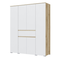 плейона шкаф 4х створчатый дуб делано+белый