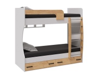 Кровать 2-ух ярусная Лючия (Белый/Дуб крафт золотой)