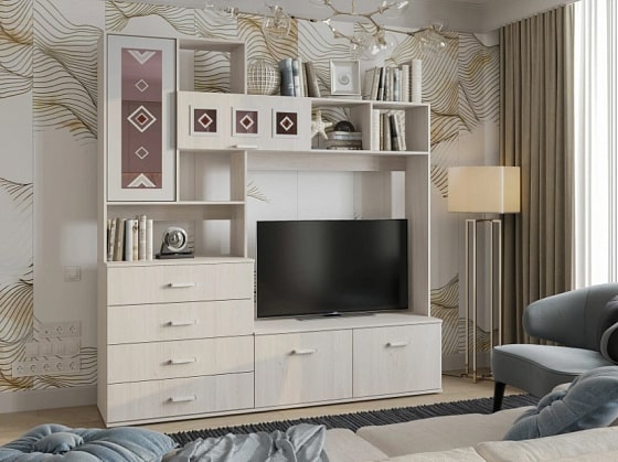 ГОСТИНАЯ БЕЛЛА МОД. ЦЕНТРАЛЬНАЯ СЕКЦИЯ в интерьере