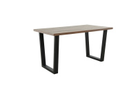 Стол обеденный нераздвижной Вена, пластик 1200*800 (Дуб гудзон шоколадный/ каркас Черный матовый)