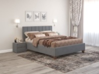 Кровать мягкая Оливия 1600ПМ (Серый)