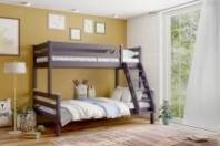 Адель кровать двухъярусная с наклонной лестницей (Лаванда-белый)