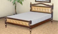 Кровать из береза Лаура 2 160 (Коричневый матовый/Патина золото)