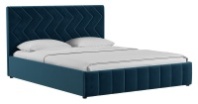 Кровать двойная Милана (160) с п/м (Полуночно синий)