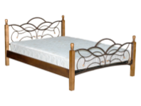 Кровать из березы Ковка-5 140 (Светло-коричневый матовый)