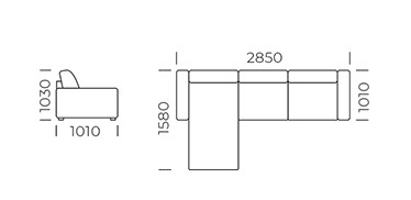 Диван Челси 2 расклад ящик