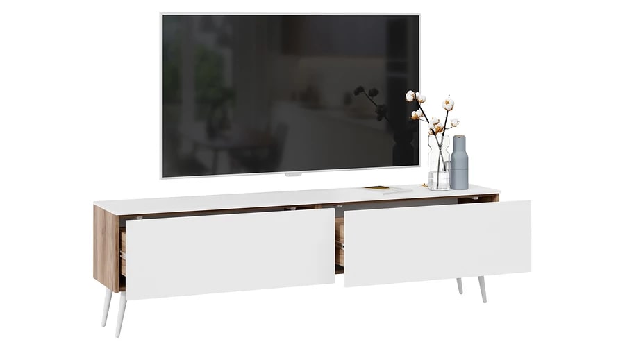 Тумба для теле- и радиоаппаратуры «Порто» с опорами - СМ-393.03.011 открытая